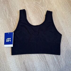 JoyLab Black Ribbed Sports Bra